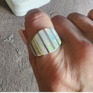 Elegant Silver and White Ring